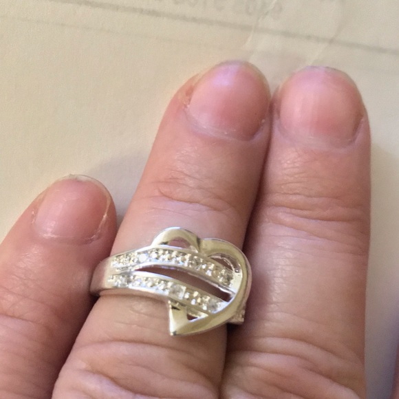 HP π Open Heart Ring With Two Bars 925 Sterling - Picture 3 of 6